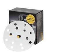 Mirka Basecut - Discos de lija de 150 mm, 150 mm, 15 cm, caja de 100 discos de lija abrasivos de grano P400, sistema de extracción de polvo al vacío de 15 agujeros