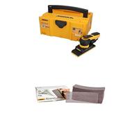 Mirka DEOS II 383 Lijadora orbital en maletín 70x198mm 300 W Lijadora de bajas vibraciones + Mirka Abranet malla tiras de lija 70x198 mm cierre adhesivo/grano P120 / 50 uds