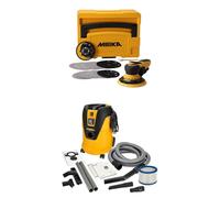 Mirka DEROS II 5650 Lijadora orbital aleatoria con aspiración de polvo para lijas de Ø 125 y 150 mm, carrera de 5,0 mm + Mirka aspiradora industrial en seco y húmedo 25 litros