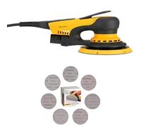 Mirka DEROS II 680 Lijadora orbital aleatoria con aspiración de polvo para lija Ø 150mm / carrera 8,0mm + Mirka Abranet malla discos lijadores Ø 150mm cierre adhesivo/Mix-Pack 5 de cada grano 35 uds