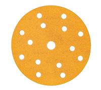 Mirka Gold Papel de lija universal Ø 150mm Discos de lija con cierre adhesivo de 15 agujeros, grano P500, 100 piezas/Para lijar yeso, masilla, aglomerado, madera, barniz