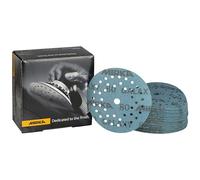 Mirka Galaxy Multifit - Papel de lija de 5 pulgadas (125 mm), grano 80, 50 discos por paquete, abrasivo de alta calidad para resina epoxi, madera, metal, tecnología sin obstrucciones, autoafilado