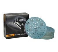 Mirka Galaxy Multifit - Papel de lija de 6 pulgadas (150 mm), grano 180, 50 discos por paquete, abrasivo de alta calidad para resina epoxi, madera, metal, sin obstrucciones, tecnología de autoafilado