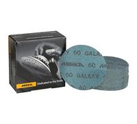 Mirka GalaxySandpaper - Papel de lija de 5 pulgadas (125 mm), grano 60, 50 discos/paquete, gancho y bucle, abrasivo de alta calidad para resina epoxi, madera, metal, sin obstrucciones, tecnología de