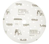 Mirka Gold Film Multifit - Papel de lija de grano 1500 de 6 pulgadas, paquete de 50 discos de lija de 6 pulgadas para lijadora orbital, almohadillas de papel de lija para madera, compuestos