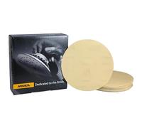 Mirka Gold Papel de lija universal Ø 150mm, autoadhesivo, grano P400, 100 piezas, Para lijar yeso, masilla, aglomerado, madera, barniz
