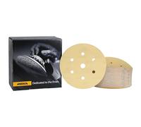 Mirka Gold Papel de lija universal Ø 150mm cierre adhesivo 7 agujeros, grano P280, 100 piezas/Para lijar yeso, masilla, aglomerado, madera, barniz
