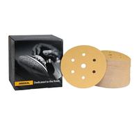 Mirka Gold Papel de lija universal Ø 150mm Velcro 7 agujeros, grano P80, 100 piezas / Para lijar yeso, masilla, aglomerado, madera, barniz