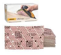 Mirka Hojas Abrasivas para Madera P150, 81x133mm, Perforación Multifit para Aspiración, Papel Resistente, Fijación Autoadherente, Pack de 50