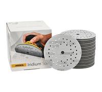 Mirka Iridium Soft discos lijadores Ø 125 mm/grano P1200 / cierre adhesivo Multifit / 20 piezas/abrasivo con base de espuma para lijado preciso en seco, lijado de laca transparente, acabado