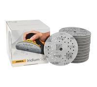 Mirka Iridium Soft discos lijadores Ø 125 mm/grano P1500 / cierre adhesivo Multifit / 20 piezas/abrasivo con base de espuma para lijado preciso en seco, lijado de laca transparente, acabado
