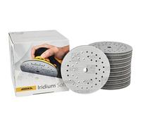 Mirka Iridium Soft discos lijadores Ø 125 mm/grano P500 / cierre adhesivo Multifit / 20 piezas/abrasivo con base de espuma para lijado preciso en seco, lijado de laca transparente, acabado