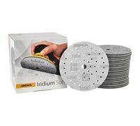 Mirka Iridium Soft discos lijadores Ø 150 mm/grano P1000 / cierre adhesivo Multifit / 20 piezas/abrasivo con base de espuma para lijado preciso en seco, lijado de laca transparente, acabado
