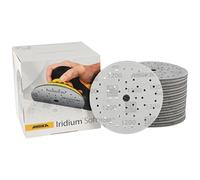 Mirka Iridium Soft discos lijadores Ø 150 mm/grano P1200 / cierre adhesivo Multifit / 20 piezas/abrasivo con base de espuma para lijado preciso en seco, lijado de laca transparente, acabado