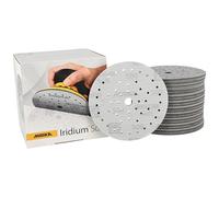 Mirka Iridium Soft discos lijadores Ø 150 mm/grano P500 / cierre adhesivo Multifit / 20 piezas/abrasivo con base de espuma para lijado preciso en seco, lijado de laca transparente, acabado