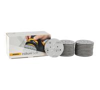 Mirka Iridium Soft discos lijadores Ø 77 mm/grano P1000 / cierre adhesivo Multifit / 20 piezas/abrasivo con base de espuma para lijado preciso en seco, lijado de laca transparente, acabado