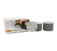 Mirka Iridium Soft discos lijadores Ø 77 mm/grano P1200 / cierre adhesivo Multifit / 20 piezas/abrasivo con base de espuma para lijado preciso en seco, lijado de laca transparente, acabado