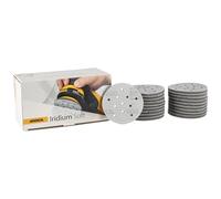 Mirka Iridium Soft discos lijadores Ø 77 mm/grano P600 / cierre adhesivo Multifit / 20 piezas/abrasivo con base de espuma para lijado preciso en seco, lijado de laca transparente, acabado