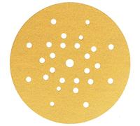 Mirka Gold Papel de lija universal Ø 225mm cierre adhesivo 27 agujeros/grano P120 / 10 piezas/Para lijar yeso, masilla, aglomerado, madera, laca