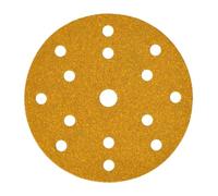Mirka Papel de lija Gold Ø150 mm 15 agujeros grano P400 100 piezas | Discos de lija con cierre adhesivo 15 agujeros grano P400 para yeso masilla madera barniz y aglomerado