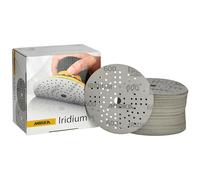 Mirka - papel de lija - Iridium Ø 125 mm cierre adhesivo 89 agujeros | Papel de lija premium grano 600 para lacas masillas imprimaciones madera acero plásticos 100 unidades cierre adhesivo