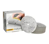 Mirka papel de lija Iridium 125mm cierre adhesivo 89 agujeros grano 800 | Papel de lija premium grano 800 para lacas masillas imprimación madera acero plásticos 100 unidades cierre adhesivo