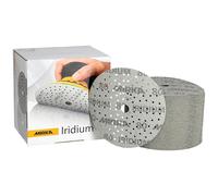 Mirka Papel de lija Iridium 150 mm, cierre adhesivo, 121 agujeros, grano 80