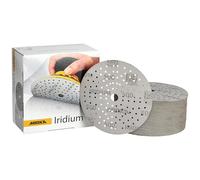 Mirka papel de lija Iridium Ø150mm cierre adhesivo 121 agujeros grano 500 | Papel de lija premium grano 500 cierre adhesivo 121 agujeros para lacas masillas imprimaciones y múltiples materiales