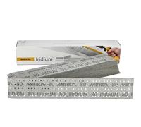 Mirka - papel de lija Iridium 70x400 mm 140 agujeros grano 80 | Perforado en el centro cierre adhesivo ideal para lijar laca masilla imprimación madera acero y minerales