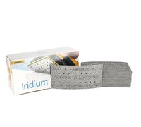 Mirka papel de lija Iridium 93x180mm cierre adhesivo 45 agujeros grano 40 | Papel de lija premium con cierre adhesivo 45 agujeros ideal para lacas masillas imprimaciones madera acero y plásticos
