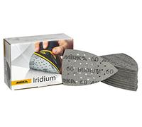 Mirka Papel de lija Iridium Triángulo 100x152mm 36 agujeros cierre adhesivo | Lijas premium con cierre adhesivo para barniz masilla imprimación madera acero materiales minerales alta durabilidad