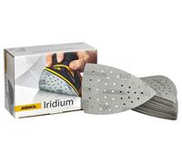 Mirka Papel de lija Iridium Triángulo 100x152mm 36 agujeros cierre adhesivo | Papel de lija premium con cierre adhesivo para barniz masilla imprimación madera acero y materiales minerales