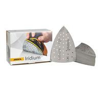 Mirka Papel de lija Iridium Triángulo 100x152mm 36 agujeros grano 320 | Papel de lija premium con cierre adhesivo grano 320 ideal para madera acero y materiales minerales aplicaciones profesionales