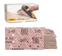 Mirka Ultimax Ligno - Papel de lija (grano P240, 81 x 133 mm, sistema de, perforación multiajuste que reduce el polvo, 50 unidades)