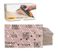 Mirka Ultimax Ligno - Tiras de lija (81 x 133 mm, grano P100, para un afilado preciso de madera, agarre y, perforación multiajuste, 50 unidades)