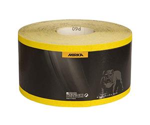 Mirka Yellow Rollo de papel de lija / 115mm x 50m / P60 / lijado de madera dura, madera blanda, pintura, masilla, plástico / 1 rollo