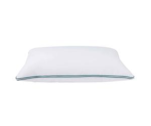 Miroytengo Almohada Ergocombi de Algodón, Firmeza Regulable, 2 Rellenos Ergoflakes, Cremallera 3 lados Color Blanco