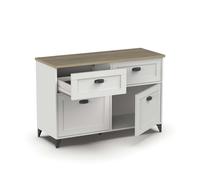 Miroytengo Aparador de Salón Comedor Portobello en Color Blanco Soft y Roble Cambrian 120x80x47 cm White/ wood -