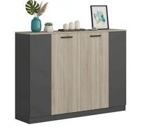 Aparador oficina estudio ni stilo industrial roble sonoma y antracita 160 cm 116 cm