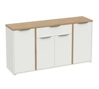 Miroytengo Aparador Salón Acces 4P Roble Hamilton y Blanco Mate 161 cm