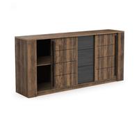 Miroytengo Aparador Salón Mónaco Con Almacenaje Roble Saloon Y Negro Estructurado 206 cm Black/ wood - 335.8