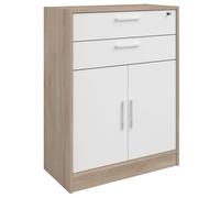 Miroytengo Armario Archivador, Armario de Oficina Medio Veltis, 2 cajones Melamina Roble Japonés y Blanco Mate 79x106x40 cm White - light wood