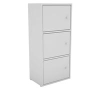 Miroytengo Armario Auxiliar 3 Puertas, Almacenamiento para Salón Comedor Plea Blanco Mate 42x92x29 cm White