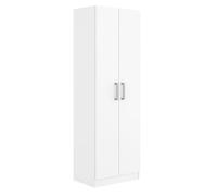 Miroytengo Armario Auxiliar Multiusos Alto con 2 Puertas Abatibles y 4 Espacios Interiores en Color Blanco Mate 61x170 cm Blanco -