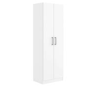 Miroytengo Armario Auxiliar Multiusos Alto con 2 Puertas Abatibles y 4 Espacios Interiores en Color Blanco Mate 61x170 cm Blanco -