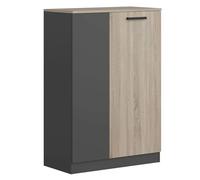 Armario auxiliar oficina nibis 2 puertas estilo industrial roble sonoma y gris antracita 80x116x40 cm