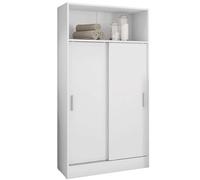 Miroytengo Armario Auxiliar para Baño Multiusos con 2 Puertas Correderas en Melamina Color Blanco 81x157 cm