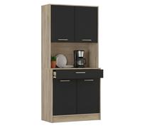 Miroytengo Armario Cocina Dolce 1 Cajón 4 Armarios Color Roble Y Negro Alacena Buffet Estilo Industrial 177x83x40 cm Black/ wood -