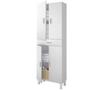 ARKITMOBEL Columna de baño grande Aruba – 4 puertas y 1 cajón, Blanco Brillo, 182x60x29 cm
