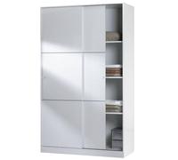 Miroytengo Armario Dormitorio Estilo Moderno en Blanco Brillo con 2 Puertas Correderas y Organizadores Internos 120x200 cm